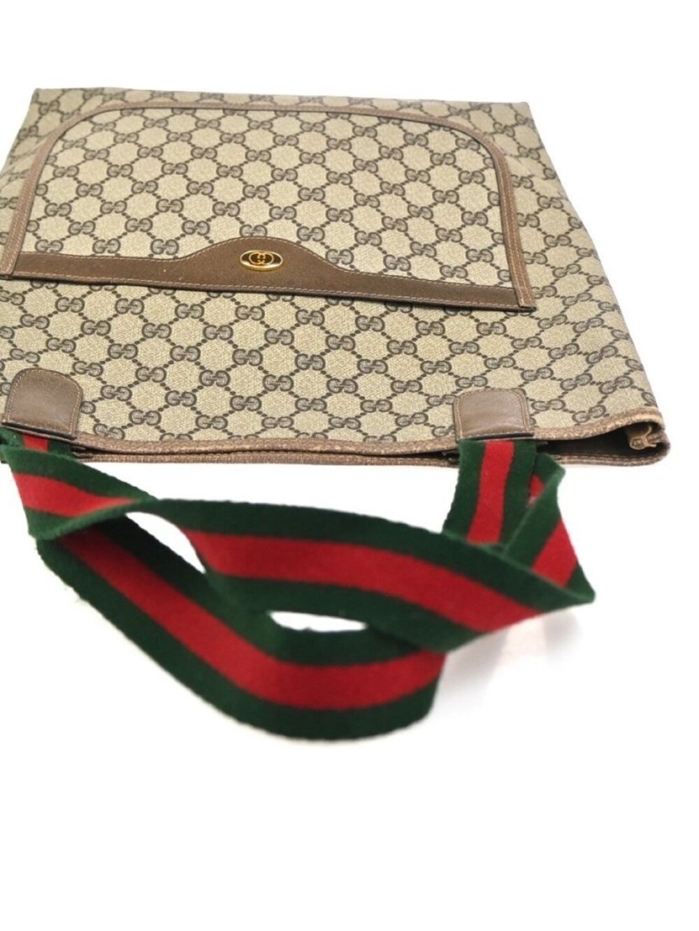 GUCCI Logo Sherry GG Pattern Shoulder Bag PVC Leather Brown Italy 63ZA361 - Picture 5 of 14
